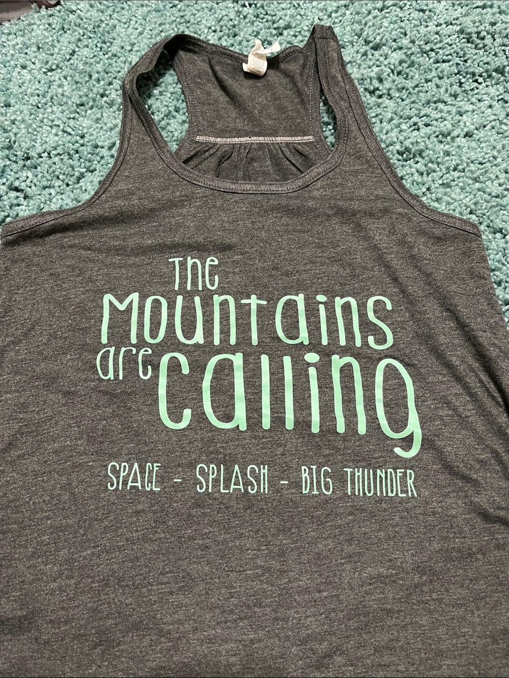 Bella Canvas Dark Gray Tank with Mint Green Graphic